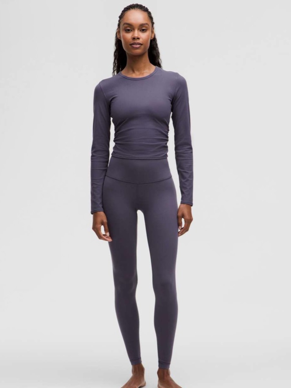 lululemon athletica Long Sleeve Crew Tee in Slate Purple